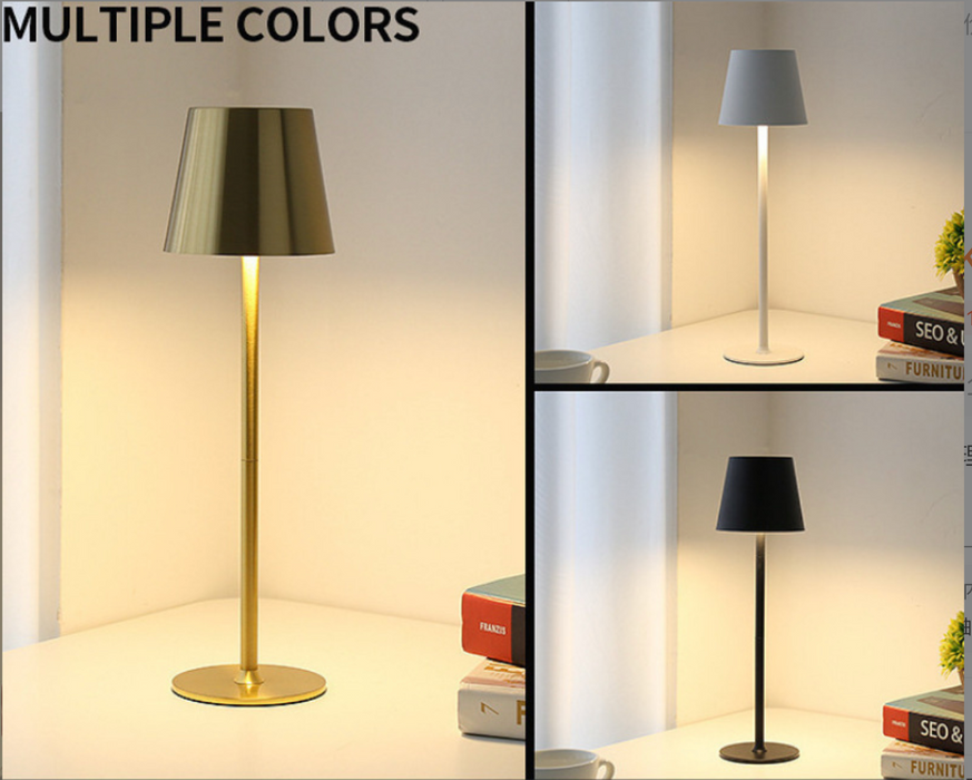 Candeeiro de Mesa Recarrregável LED - Interruptor Tátil, 3 Modos de Cor, Função Regulável - Ideal para Quarto, Sala de Estar, Bar e Iluminação Decorativa para Jantar