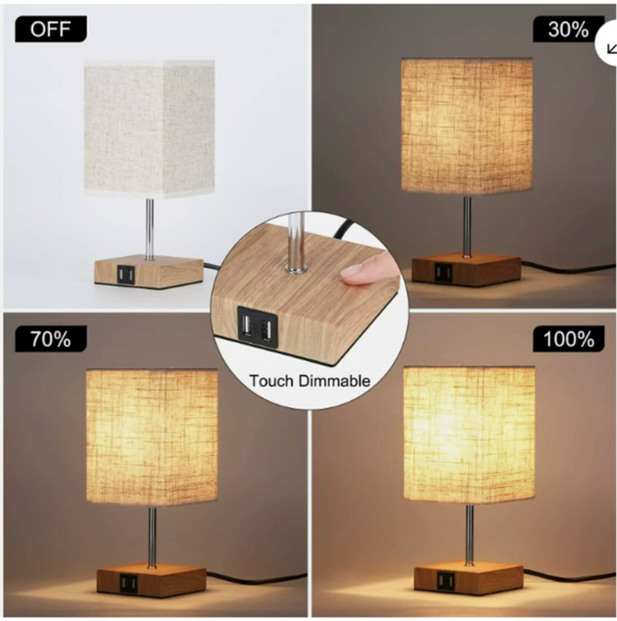 Candeeiro de Secretária LED por Candeeiros de Cabeceira - Candeeiro de Mesa com Dimerização por Toque com USB e porta Tipo C, Carregamento Rápido, Proteção para os Olhos - Luz de Leitura Ideal para Estudantes e Leitores de Longas Horas