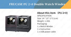 PU Watch Winder for Automatic Watches — 1 or 2 Watch Options, Two Rotation Modes