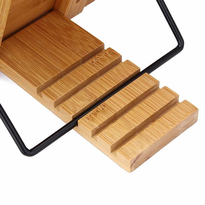 Bamboo Adjustable Book Stand – Portable Folding Book & Cookbook Holder 28×20cm