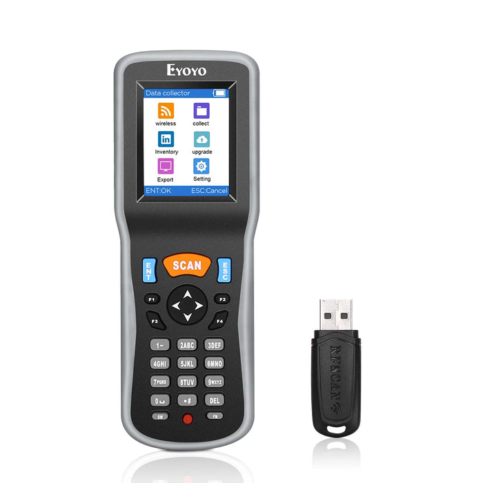 Wireless 1D Handheld Barcode Scanner with Data Collector and 2.2-inch Colour Screen