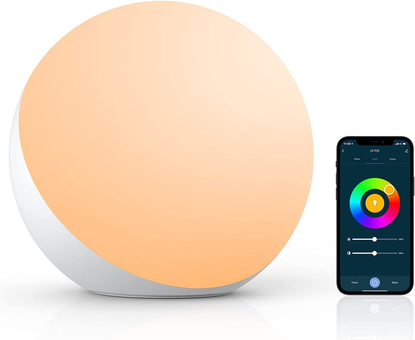Candeeiro de Mesa Inteligente Regulável - Candeeiro de Secretária - Controlado por App/voz, LED RGB, Mudança de Cor, Candeeiro Tátil com Ficha UK - Ideal para Casas Inteligentes Modernas e Entusiastas de Tecnologia