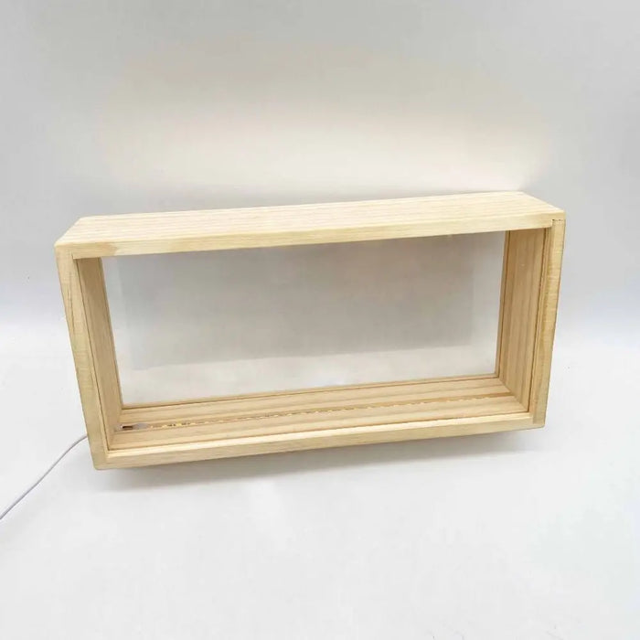 DIY Shadow Box Frame with USB Nightlight – Wood, Acrylic & Resin Display Case, 26×13×6cm