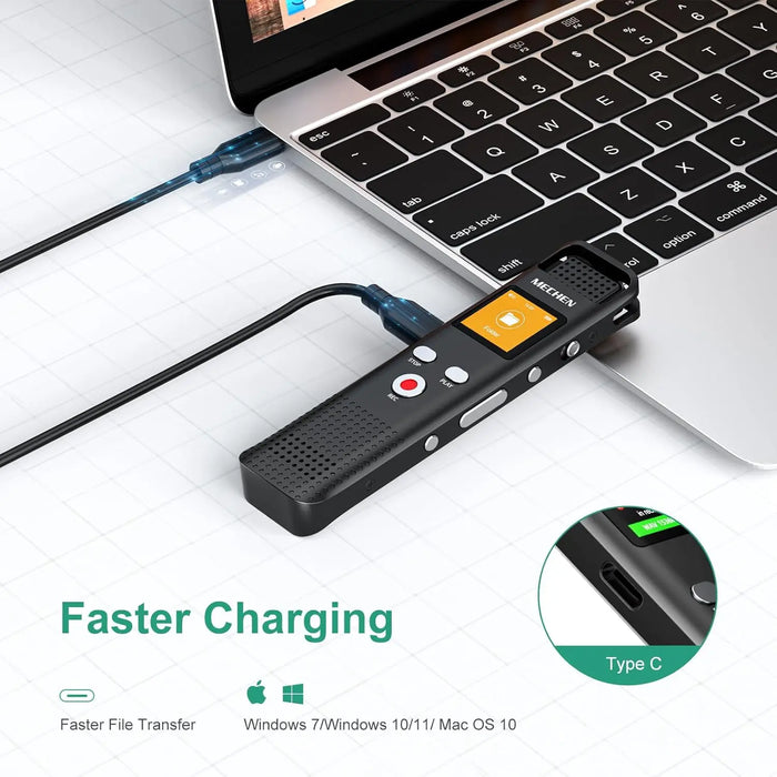 64GB Voice Recorder for Lectures & Meetings — 1536kbps Rechargeable, Voice‑Activated