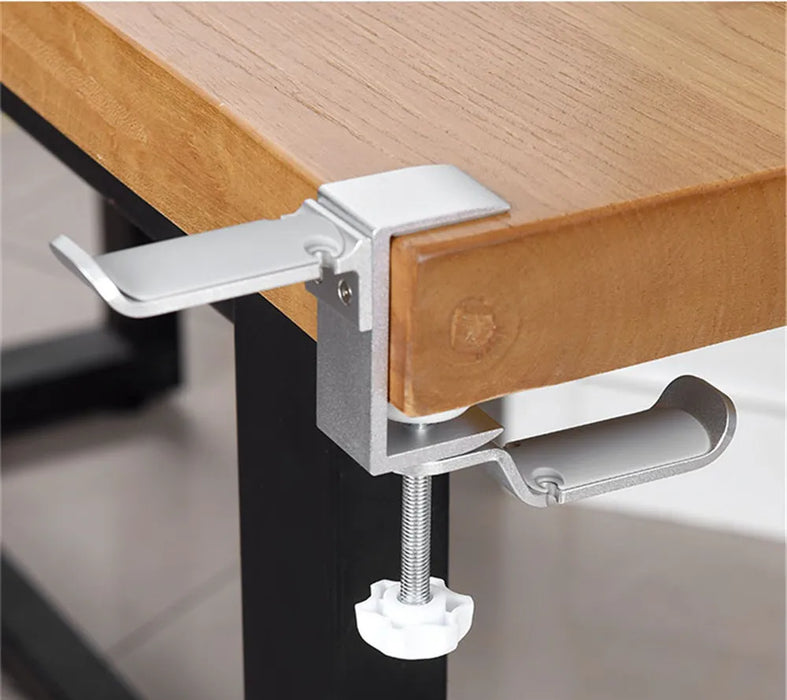 PC Gaming Aluminium Dual Headset Stand — Under-Desk Clamp with Adjustable Rotating Arm