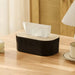 Bamboo & Solid Wood Tissue Box — Removable Napkin Holder, White or Black