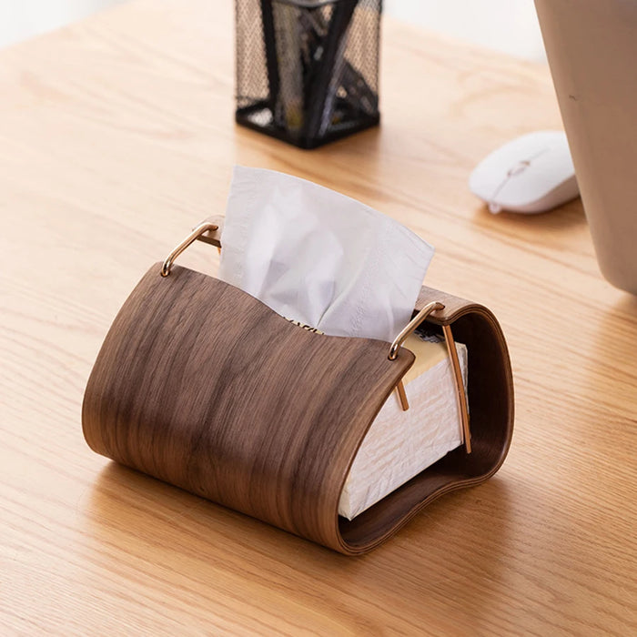 Nordic Wooden Tissue Box – Retro Napkin Holder for Living Room & Desktop