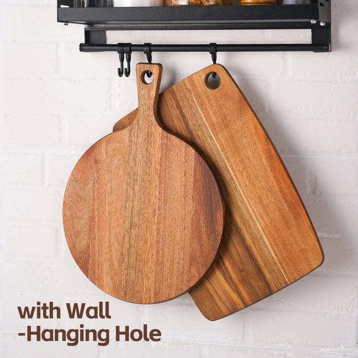 Acacia Wood Chopping & Charcuterie Board — Decorative Wooden Serving Board