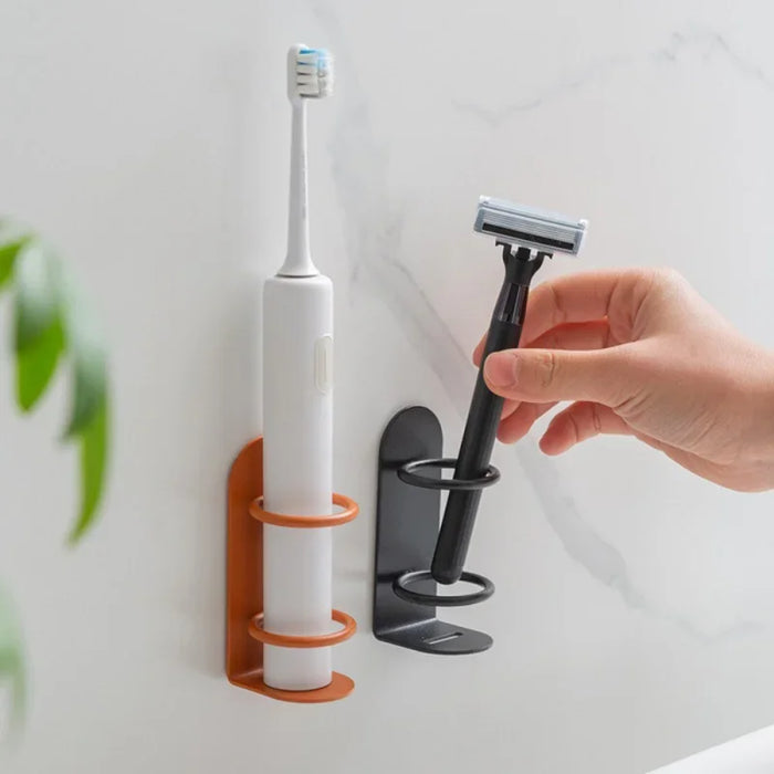 Punch-Free Wall-Mounted Toothbrush Holder — Wrought Iron, Compact Wall Storage