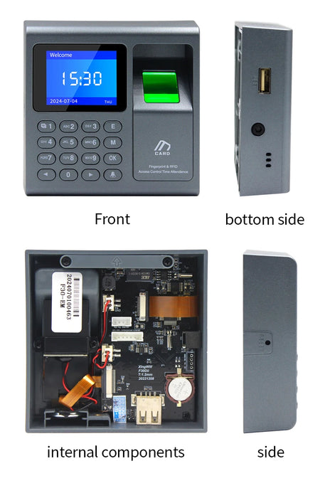 Fingerprint & RFID Access Control Time Recorder — 1000 Users, USB Attendance