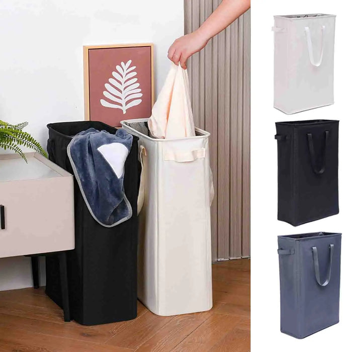 Foldable Oxford Laundry Basket – Large Capacity Dirty Clothes Storage, Beige or Black