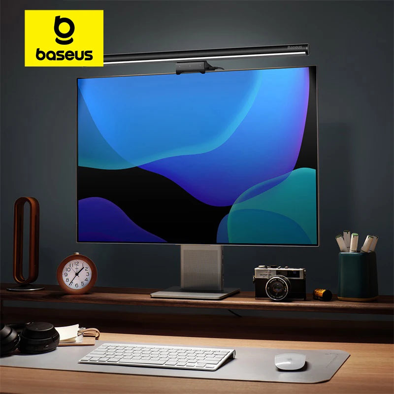 Lampa biurkowa Baseus Screen Light - zawieszana na ekranie komputera, zasilana przez USB, lampa do laptopa, lampa do monitora LCD, lampa do czytania na biurko i do nauki - idealna do pracy, nauki i czytania.