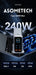 240W GaN 6-in-1 Charger — 140W PD3.1, Digital Display & Ambient Light (USB‑C / USB‑A)