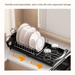 Extendable Dish Drying Rack — Space-saving Large Capacity Utensil & Dinnerware Organiser