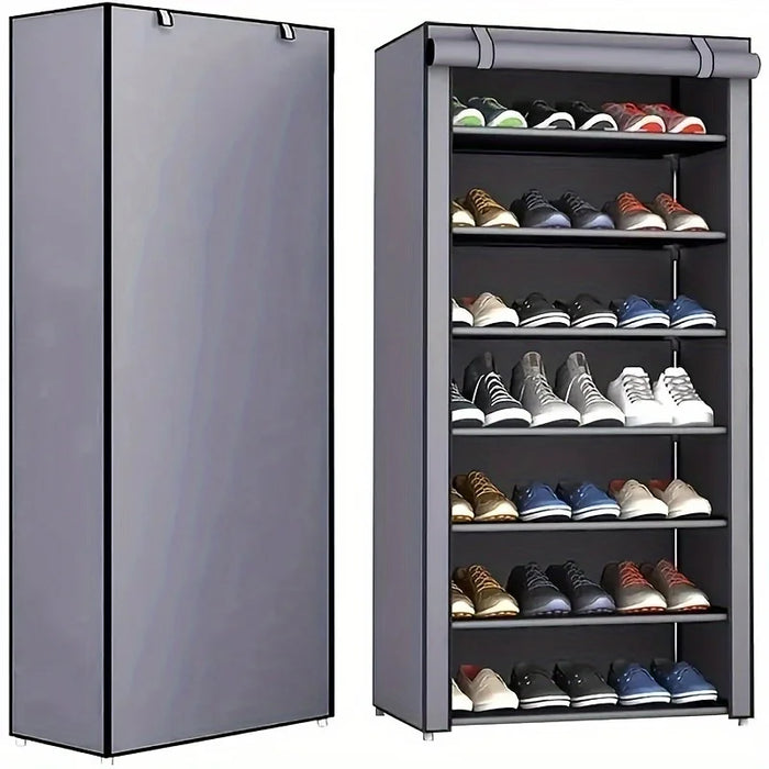 6–10 Tier Multi‑Layer Shoe Cabinet with Dust‑Proof Rolling Shutter — Space‑Saving, Easy Assembly