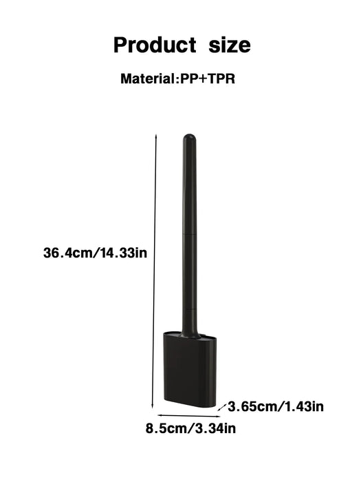Mini Silicone Toilet Brush Set — Wall‑Mounted or Free‑Standing, Soft Silicone Brush