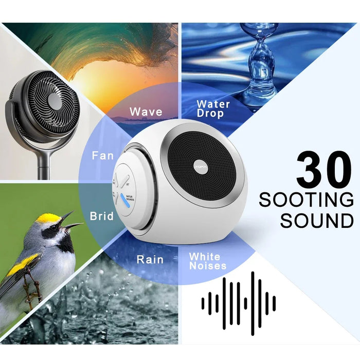 Portable White Noise Machine for Adults – 30 Soothing Sounds, Bluetooth & Sleep Timer