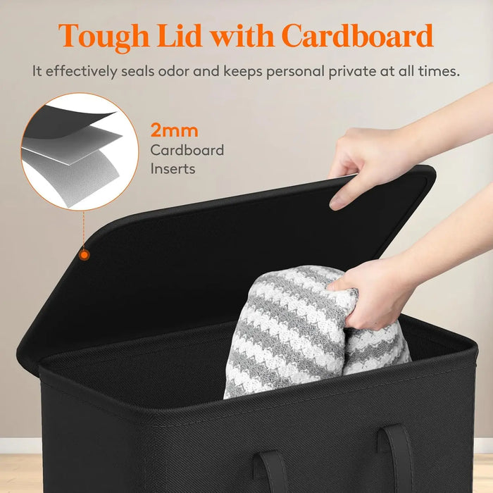 65L Covered Foldable Laundry Basket – Large Capacity, Space‑Saving & Portable