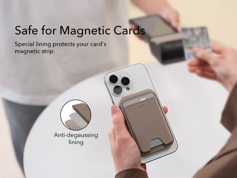 Vegan Leather MagSafe Wallet with Adjustable Stand — 5-Card Holder for iPhone 12–16