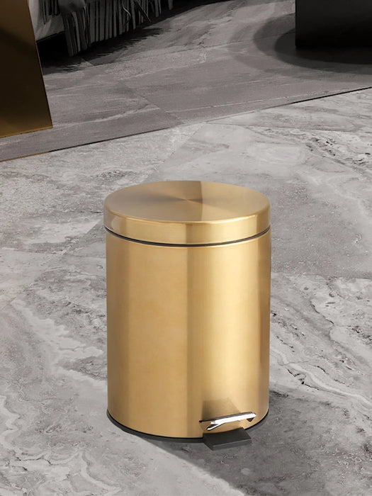 Modern 5L Stainless Steel Foot Pedal Bin — Champagne Gold