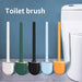 Wall-mounted Silicone Toilet Brush & Holder — Long Non-slip Handle, Ventilated Case, No-drill Fit