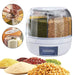 360° Rotating 6-Compartment Airtight Food Dispenser — Storage for Rice, Cereal & Dry Goods