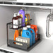 Under-sink Pull-out Metal Organiser — Sliding Storage Shelf for Kitchen (Black/White)