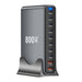 800W GaN 10-Port Desktop Charger — PD 140W Fast Charge for iPhone, iPad, MacBook