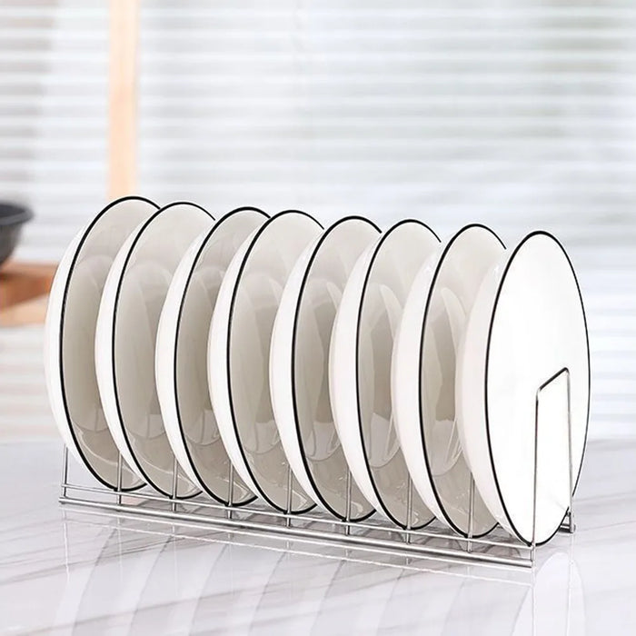 Stainless Steel Dish Draining Rack – Space‑saving Plate & Bowl Holder (Free‑standing)