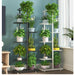4-Tier Metal Plant Pot Rack – White Flower Stand & Storage Shelf