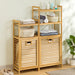 3/4-Tier Bamboo Laundry Hamper & Bathroom Rack with Pull-Out Shelves