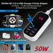 50W 6-Port USB Charger (5x USB-A + 1x USB-C) with PD, QC3.0 and LED Display