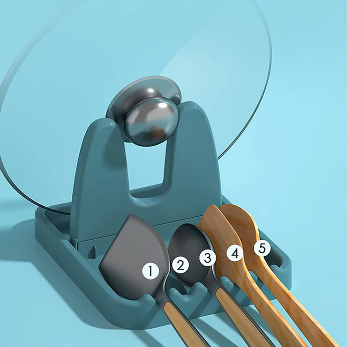Foldable Pot Lid & Utensil Rack – ABS Plastic Kitchen Organizer
