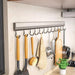 Drill-Free Wall-Mounted Aluminium Hook Rack — 6/8/10 Hook Options