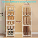 6/8-Tier Shoe Organiser — Metal Frame with Fabric Shelves, Space-Saving Rack