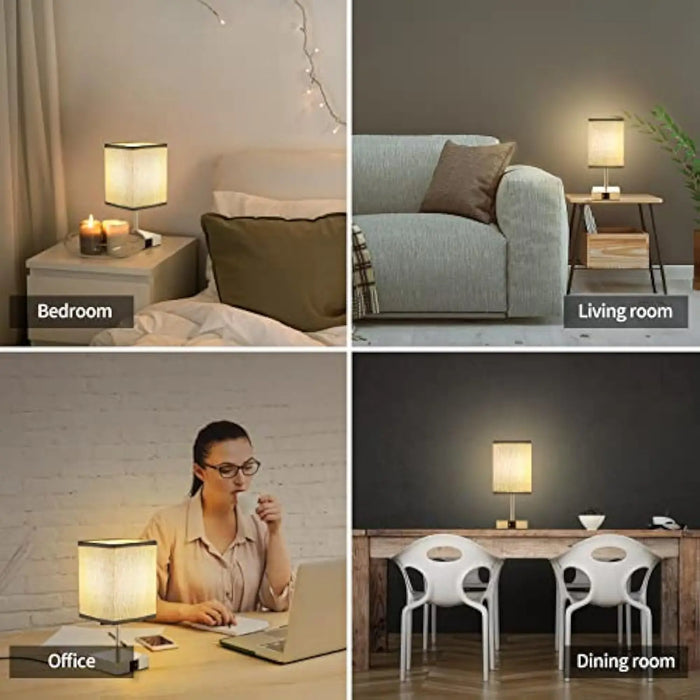 Candeeiro de Secretária LED por Candeeiros de Cabeceira - Candeeiro de Mesa com Dimerização por Toque com USB e porta Tipo C, Carregamento Rápido, Proteção para os Olhos - Luz de Leitura Ideal para Estudantes e Leitores de Longas Horas