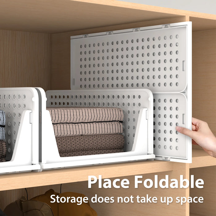 Wardrobe Storage Organiser — 4-Pack Stackable Slide Drawers