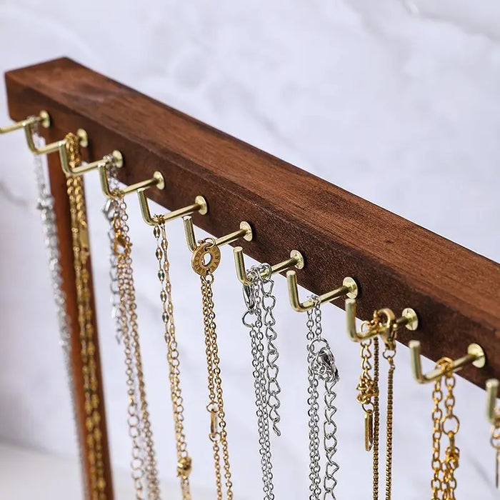 Solid Wood Jewellery Display Stand – Countertop Necklace, Earring & Bracelet Rack