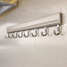 Drill-Free Wall-Mounted Aluminium Hook Rack — 6/8/10 Hook Options