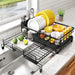 Extendable Over‑Sink Dish Drying Rack – Carbon Steel, Large Capacity