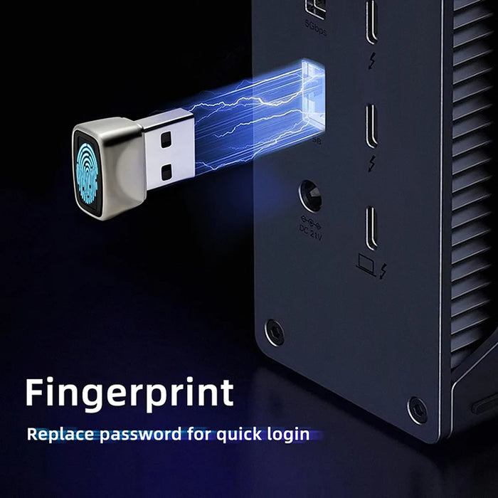 Mini USB Fingerprint Reader for Windows Hello — Metal Biometric Scanner for PC and Laptop