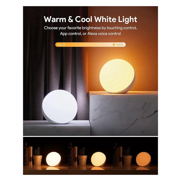 Candeeiro de Mesa Inteligente Regulável - Candeeiro de Secretária - Controlado por App/voz, LED RGB, Mudança de Cor, Candeeiro Tátil com Ficha UK - Ideal para Casas Inteligentes Modernas e Entusiastas de Tecnologia