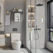 4-piece Stainless Steel Bathroom Set — Toilet Roll Holder, Towel Ring & 2 Hooks