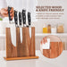 Acacia Wood Magnetic Knife Block – Kitchen Knife Holder with Strong Magnets