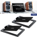 Desktop Speaker Stands — Carbon Steel 2‑Pack for Improved Stereo Sound & Shock Absorption