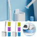 Disposable Toilet Brush Kit — Long Handle & Wall‑Mount Holder