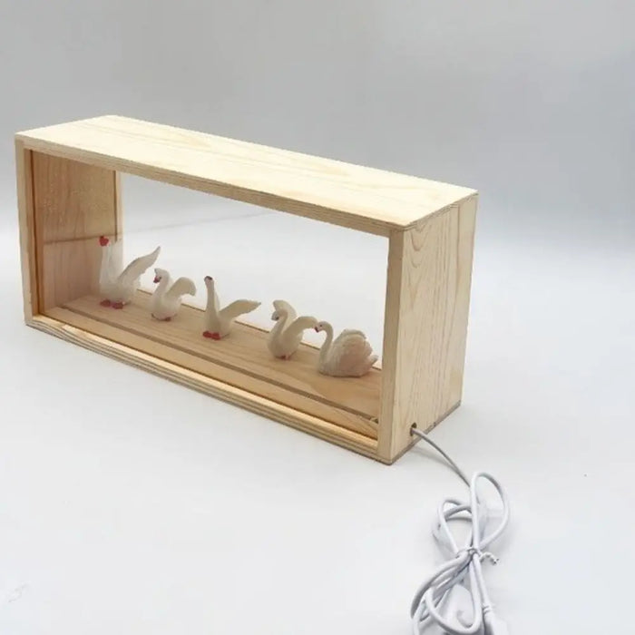 DIY Shadow Box Frame with USB Nightlight – Wood, Acrylic & Resin Display Case, 26×13×6cm