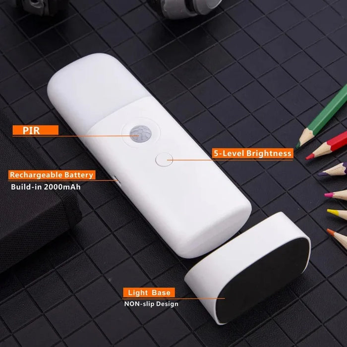 LED bevegelsessensor nattlys USB oppladbart - dimbart, bærbart, aktivert nattlampe for barnerom, soverom, gang - ideell belysningsløsning for barns sikkerhet og komfort