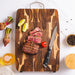 End-grain Acacia Butcher Block Cutting Board with Handle — 395×249×25 mm