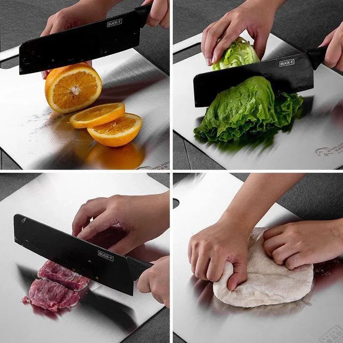 Stainless-steel Cutting Board — Thickened, Double-sided Food‑Grade Chopping Board